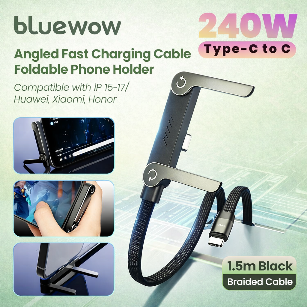 Type-C 240W Fast Charging Cable with Built-in Stand